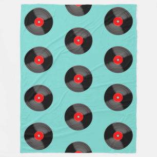 Retro Record Dekbed Fleece Deken