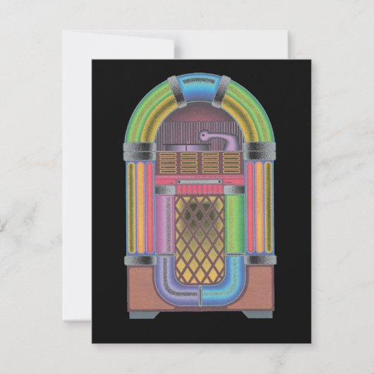 Retro Record Hop Jukebox Music Reunion Invitation (Devant)