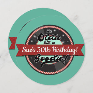Retro Record lint Fifties 50 Birthday Party Kaart