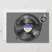 Retro Record Platenspeler Verjaardagsfeestuitnodig Kaart (Voorkant)