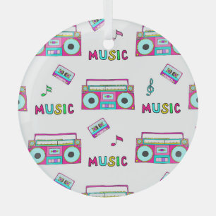 Retro Recorder Tape Naadloos Glas Ornament