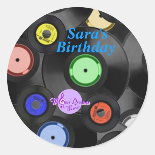 Retro Records  Classic Ronde Stickers (Voorkant)
