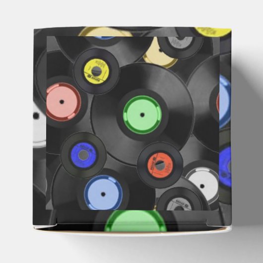 Retro Records Square Favor Box Bedankdoosjes (Bovenkant)