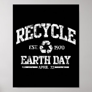 Retro Recyclen Earth Day 1970 Environmental Green Poster