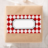 Retro Red Argyle Print Labels (Insitu)