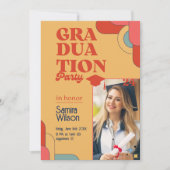 Retro Red & Beige Graduation Party Invitation (Devant)