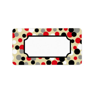 Retro Red Black Kitchen Gift Label Labels