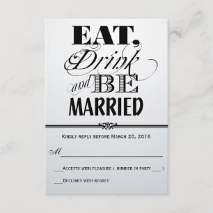 Retro Red-Black-White Eat Drink gehuwd met RSVP Kaartje
