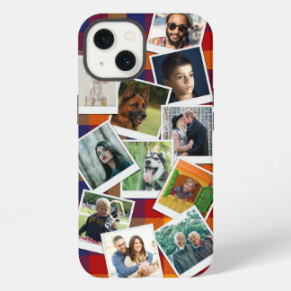 Retro Red Blue Pset Snapshot Photo Collage iPhone 13 Hoesje