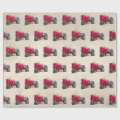 Retro Red Boerderij Tractor Cadeaupapier (Vlak)
