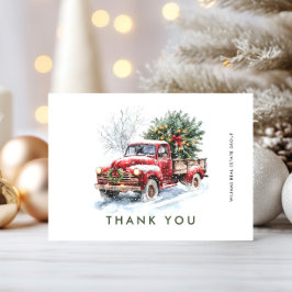 Retro Red Boerderij Truck kerst Corporate Holiday Bedankkaart