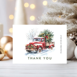Retro Red Boerderij Truck kerst Corporate Holiday Bedankkaart