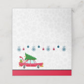 Retro Red Car met kerstboom (Buitenkant ongevouwen)