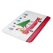 Retro Red Car met kerstboom Badmat (Gekanteld)