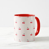 Retro Red Cherry Pattern Sweetheart Glaze Mok (Voorkant rechts)