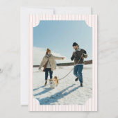 Retro Red Christmas Party Striped Invitation (Dos)