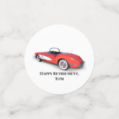 retro red convertible corvette confetti (Kleine voorkant)