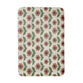 Retro Red Daisy Pattern Badmat (Voorkant Verticaal)