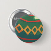 Retro Red- en Green-kerstversieringen Ronde Button 5,7 Cm (Voorkant /achterkant)