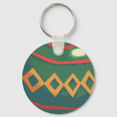 Retro Red- en Green-kerstversieringen Sleutelhanger (Achterkant)