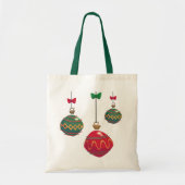 Retro Red- en Green-kerstversieringen Tote Bag (Voorkant)