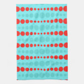 Retro Red en Turquoise Stippen Kitchen Towel Theedoek (Verticaal)