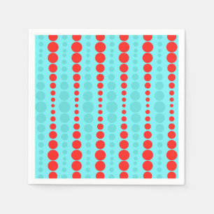 Retro Red en Turquoise Stippen Papieren servetten