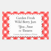 Retro Red en White Pset Custom Canning Stickers (Voorkant)