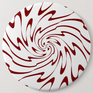 Retro Red en White Waves Abstracte kunst Ronde Button 6,0 Cm