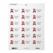 Retro Red Fiat 500 met kerstcadeaus Etiket (Full Sheet)
