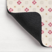 Retro Red Flower Gold Star achtergrond Muismat (Hoek)