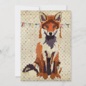 Retro Red Fox Birthday Uitnodiging (Achterkant)