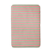 Retro Red Green White Christmas Stripe Pattern Badmat (Voorkant Verticaal)