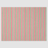 Retro Red Green White Christmas Stripe Pattern Tissuepapier (Voorkant)
