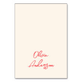 Retro Red Hand Written Whimsy Wedding Place Cards Kaart (Voorkant)