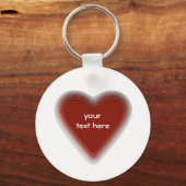 Retro red hart sleutelhanger voor jouw tekst (Voorkant)