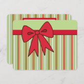 Retro Red Holiday Bow uitnodigingen (Voorkant / Achterkant)