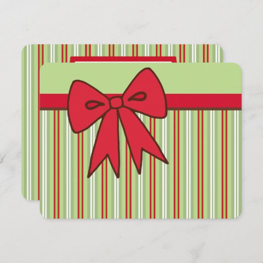 Retro Red Holiday Bow uitnodigingen (Voorkant / Achterkant)