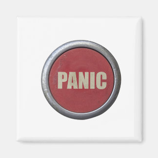 Retro Red Industrial Panic Button Magneet