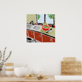 Retro Red Kitchen Poster (Keuken)