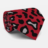 Retro Red Leopard Print Stropdas (Opgerold)