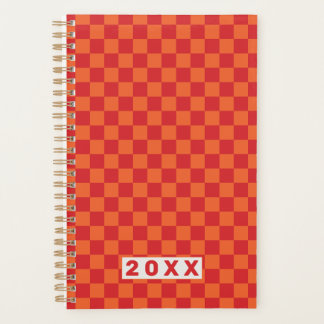 Retro Red Orange Checkerboard 2026
