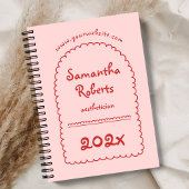 Retro Red & Pink Doodle manuscrit Girly 2026