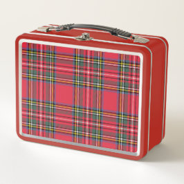 Retro Red Plaid Lunch Box