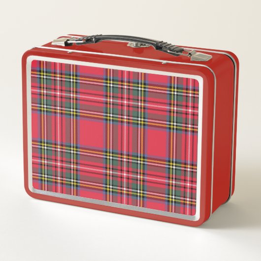 Retro Red Plaid Lunch Box (Achterkant)