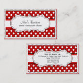 Retro Red polka dot visitekaartjes (Voorkant / Achterkant)