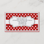 Retro Red polka dot visitekaartjes (Achterkant)