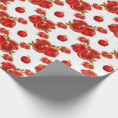 Retro Red Pomegranate Fruit Pattern Thema Gift Cadeaupapier (Hoek)