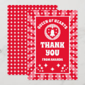 Retro Red Queen of Heart Carte de remerciements d' (Devant / Derrière)