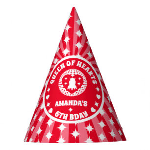Retro Red Queen of Hearts Birthday Feesthoedjes